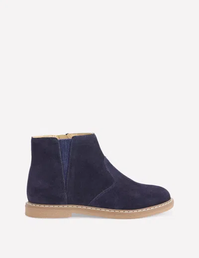 Boden Kids' Suede Ankle Boots-college Navy Female  In Blue
