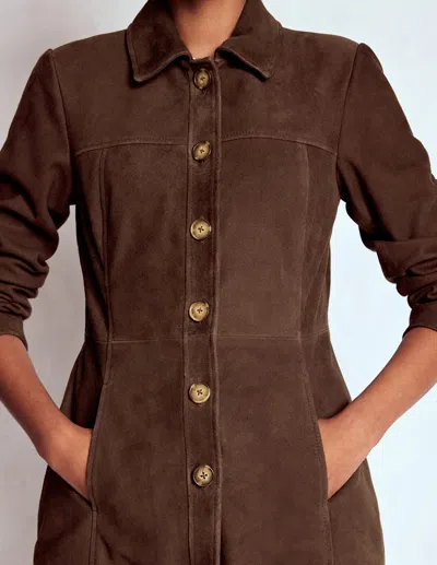 Boden Suede Jacket Chocolate Suede  In Brown