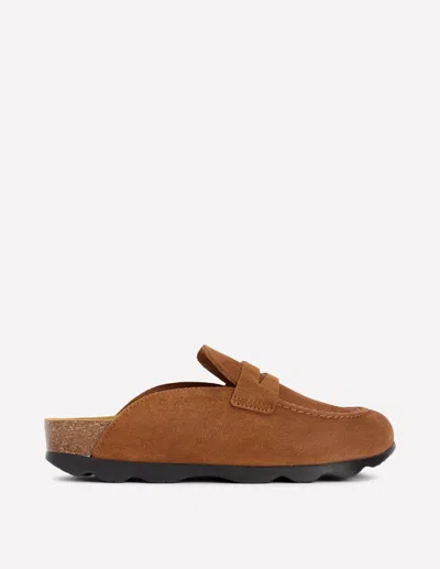 Boden Suede Mule Clog Raw Umber  In Brown