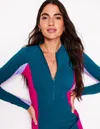 Boden Sun Safe Raglan Rash Vest Oceanside Blue Women  In Blue