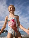 Boden Sunday Appliqué Swimsuitvintage Blue Ice Cream Stripe Girls  In Vintage Blue Ice Cream Stripe