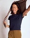 Boden Superweiches T-shirt Mit U-boot-ausschnitt-aqua Marine Marl In Blue