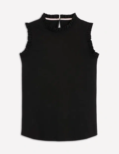 Boden Supersoft Frill Detail Vest Black Women