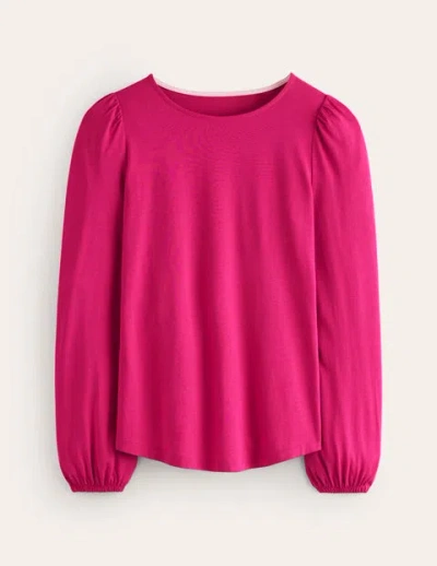 Boden Supersoft Long Sleeve Top Cherry Jam Women