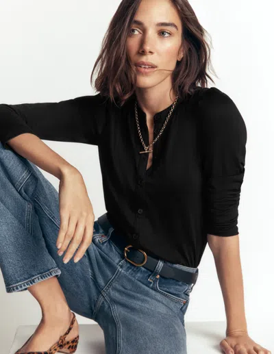 Boden Superweiches Hemd Mit Puffärmeln In Schwarz | Grösse 30 In Black