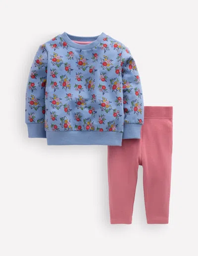 Boden Babies' Sweatshirt & Leggings Im Set In Blau | Grösse 68 In Multi