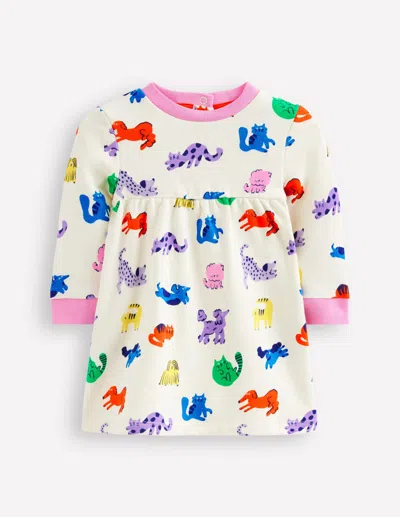 Boden Babies' Sweatshirt Dressrainbow Pets Girls  In White