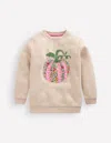 Boden Sweatshirt Mit Applikation-haferbeige Meliert Kürbis In Neutral