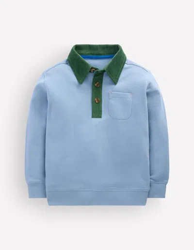 Boden Kids' Sweatshirt Mit Elegantem Kragen In Blau | Grösse 98