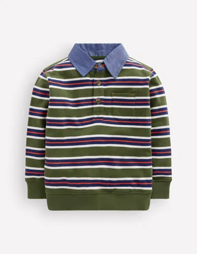 Boden Kids' Sweatshirt Mit Elegantem Kragen-braunschweigisches Grün / Schuluniform In Blau | Grösse 98