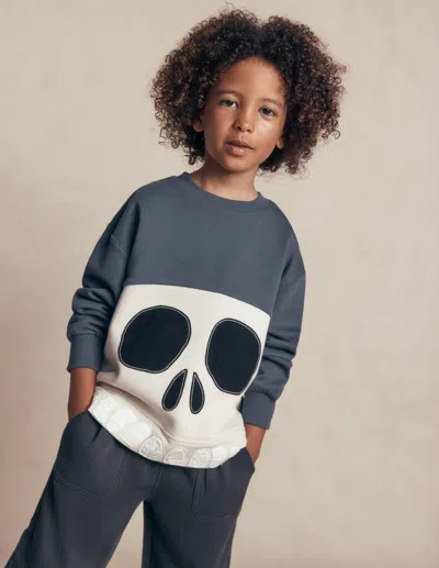 Boden Kids' Sweatshirt Mit Im Dunkeln Leuchtender Applikation-schuluniform In Blau | Grösse 98