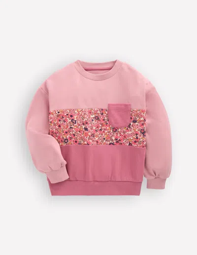 Boden Kids' Sweatshirt Mit Lockerem Einsatz In Rosa | Grösse 98 In Pink