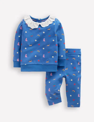 Boden Babies' Sweatshirt Play Set Blue Paris Print