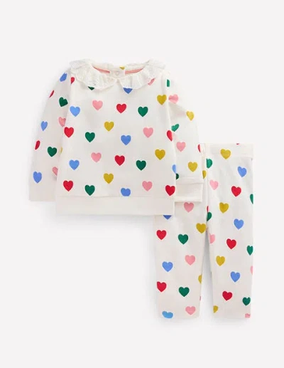BODEN SWEATSHIRT PLAY SET MULTI HEARTS BODEN