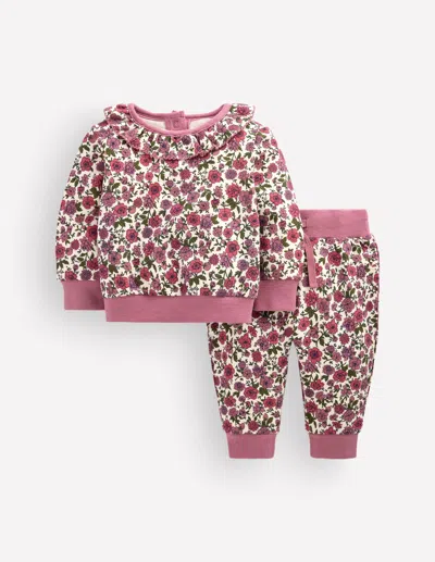 Boden Babies' Sweatshirt-set Mit Rüschenausschnitt-vintage In Rosa | Grösse 68 In Pink