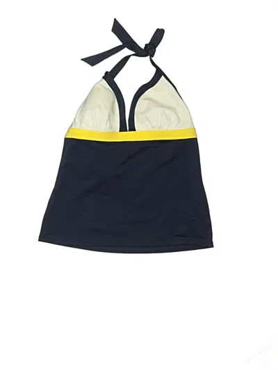 Pre-owned Boden Swimsuit Top Blue Color Block Pattern Swimwear