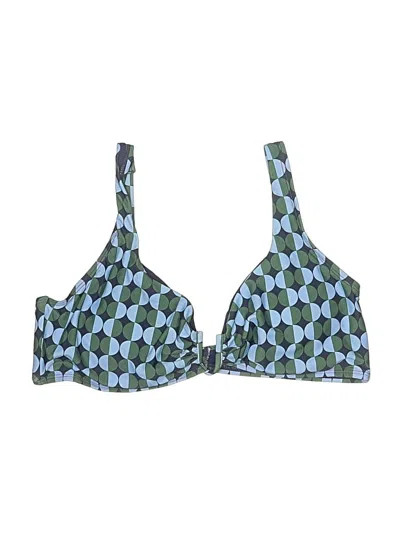Pre-owned Boden Swimsuit Top Blue Hearts Pattern Swimwear