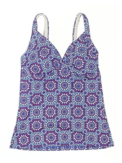 Pre-owned Boden Swimsuit Top Blue Paisley Pattern Swimwear