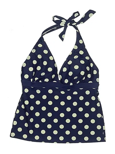 Pre-owned Boden Swimsuit Top Blue Polka Dots Pattern Swimwear