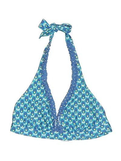 Pre-owned Boden Swimsuit Top Blue Print Pattern Swimwear