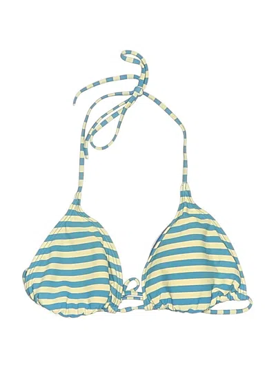 Pre-owned Boden Swimsuit Top Blue Stripes Pattern Swimwear