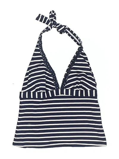 Pre-owned Boden Swimsuit Top Blue Stripes Pattern Swimwear