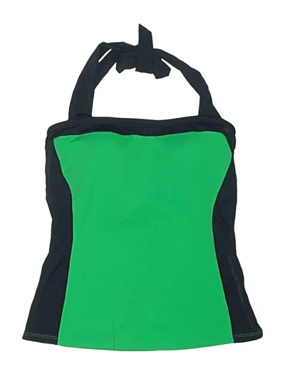 Pre-owned Boden Swimsuit Top Green Color Block Pattern Swimwear