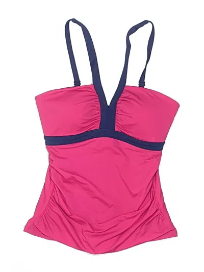Pre-owned Boden Swimsuit Top Pink Color Block Pattern Swimwear