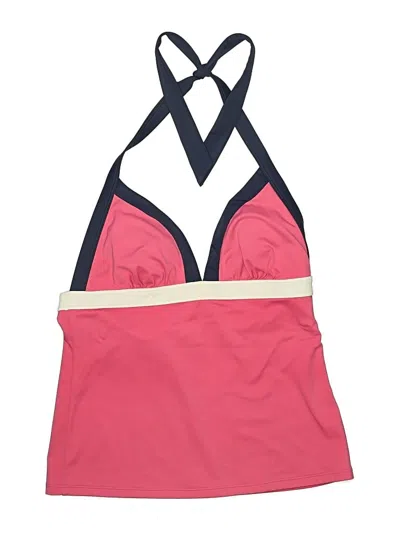 Pre-owned Boden Swimsuit Top Pink Color Block Pattern Swimwear