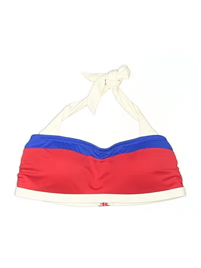 Pre-owned Boden Swimsuit Top Red Color Block Pattern Swimwear