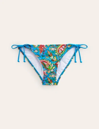 Boden Symi String Bikini Bottoms Vivid Blue, Paisley Azure Women