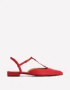 Boden Flache, Spitze Schuhe Mit T-steg-briefkastenrot In Red