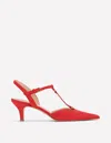 Boden T Bar Point Heels Post Box Red  In Red