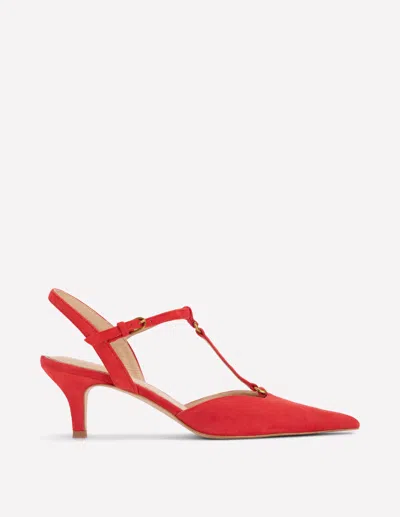 Boden T Bar Point Heels Post Box Red