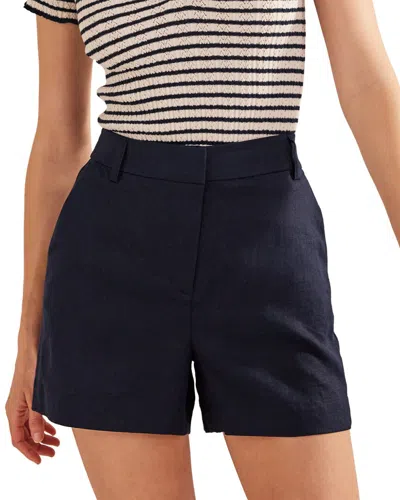 Boden Tailored Linen Shorts Navy Women  In Blue