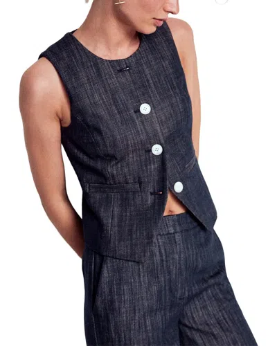 Boden Tailored Twill Waistcoat In Blue