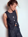 Boden Tailored Twill Waistcoat Navy, Indigo  In Black