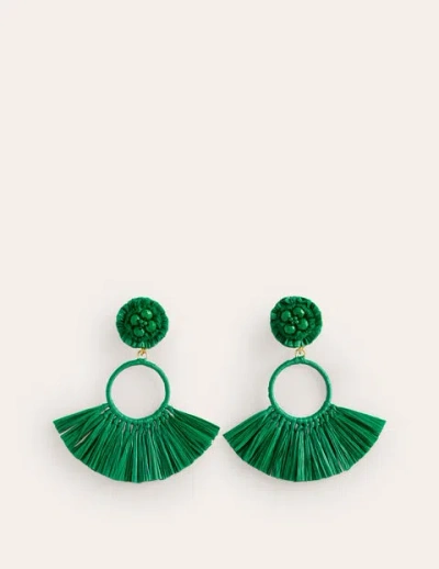 Boden Tassel Ring Earrings Rich Emerald Women  In Green