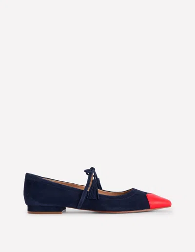 Boden Tassel Tie Point Flatnavy And Poppy Red Women  In Blue