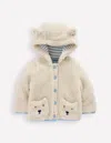 Boden Teddyfell-fleecejacke Für Mädchen-haferbeige Bären In White
