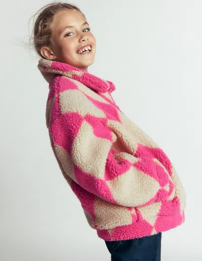 Boden Kids' Teddyfelljacke Mit Kragen-argyle | Grösse 98 In Multi