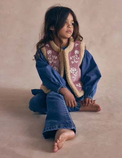 Boden Kids' Teddyfellweste In Rosa | Grösse 98 In Blue