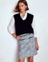 Boden Textured A Line Short Skirt Navy Texture  In Blue