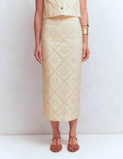 Boden Textured Column Skirt In Ivory In Neutral