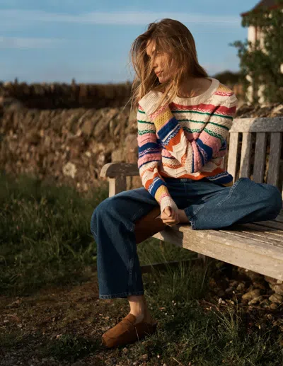Boden Textured Fair Isle Sweater Multi