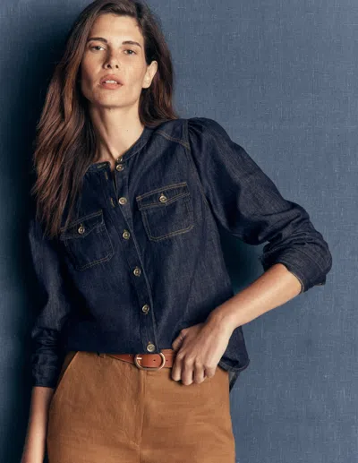 Boden Thea Jeanshemd In Indigo | Grösse 30 In Blue