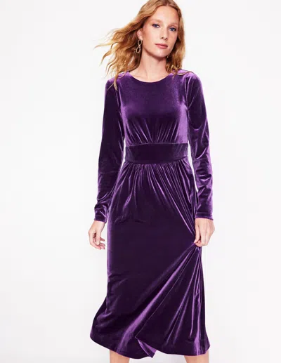 Boden Thea Velvet Midi Dressviola Women  In Viola