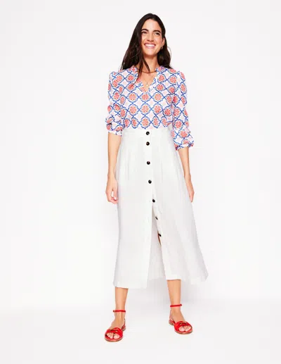 Boden Thomasina Linen Midi Skirtwhite Women