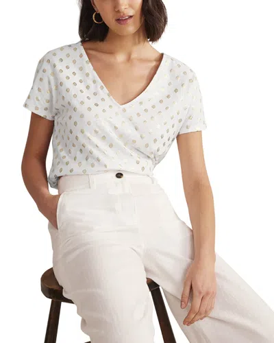 Boden Tie Back Jersey Top In White