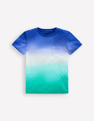 BODEN TIE DYE T-SHIRT-BRIGHT BLUE /AQUAMARINE BLUE MALE BODEN